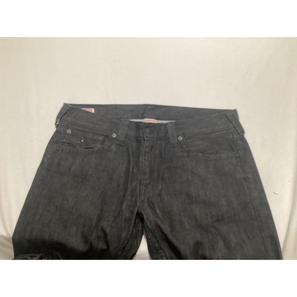 True Religion Brand Jeans Mens Black Wash Bootcut Denim  Size 38 Made in USA - Picture 3 of 15